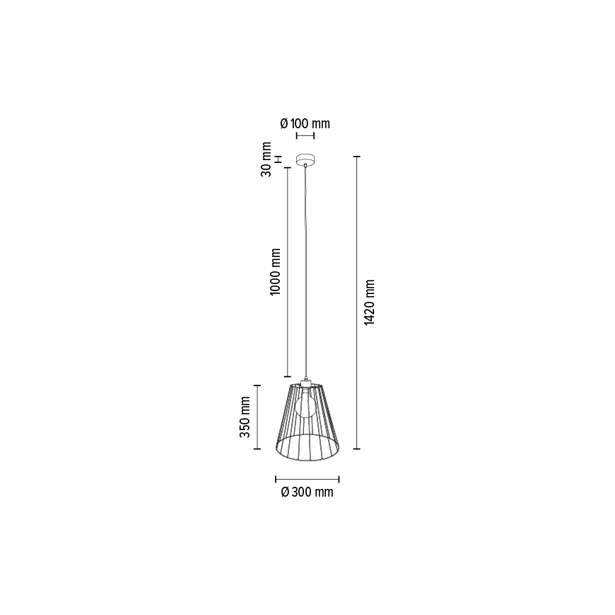 Lámpara colgante ORAZIO 1xE27/60W/230V roble - Certificado FSC