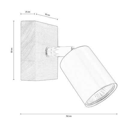 Foco de pared MANARA 1xGU10/5W/230V pino - Certificado FSC