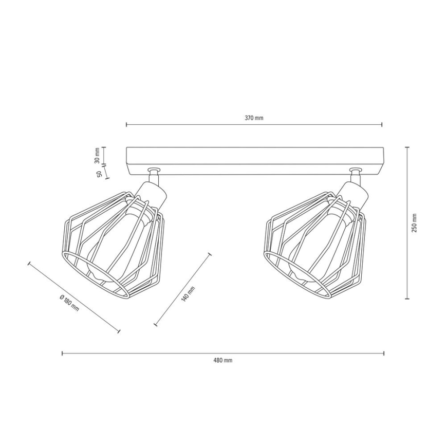 Foco de techo VENTI 2xE27/15W/230V roble - certificado FSC