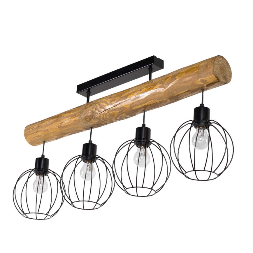 Lámpara de techo BERIS 4xE27/25W/230V pino