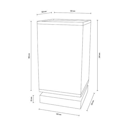 Lámpara de mesa FIRE 1xE27/25W/230V roble/roble blanco - Certificación FSC