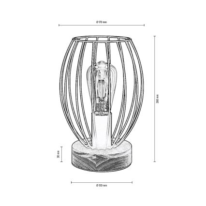 Lámpara de mesa GUNNAR 1xE27/25W/230V roble