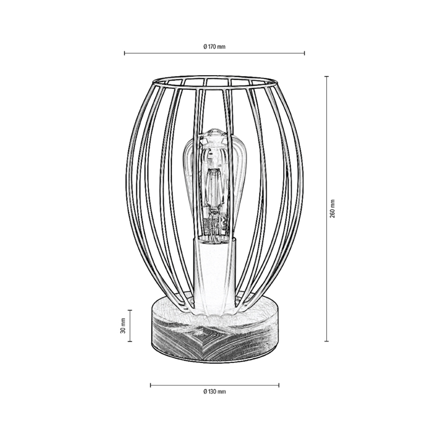 Lámpara de mesa GUNNAR 1xE27/25W/230V roble