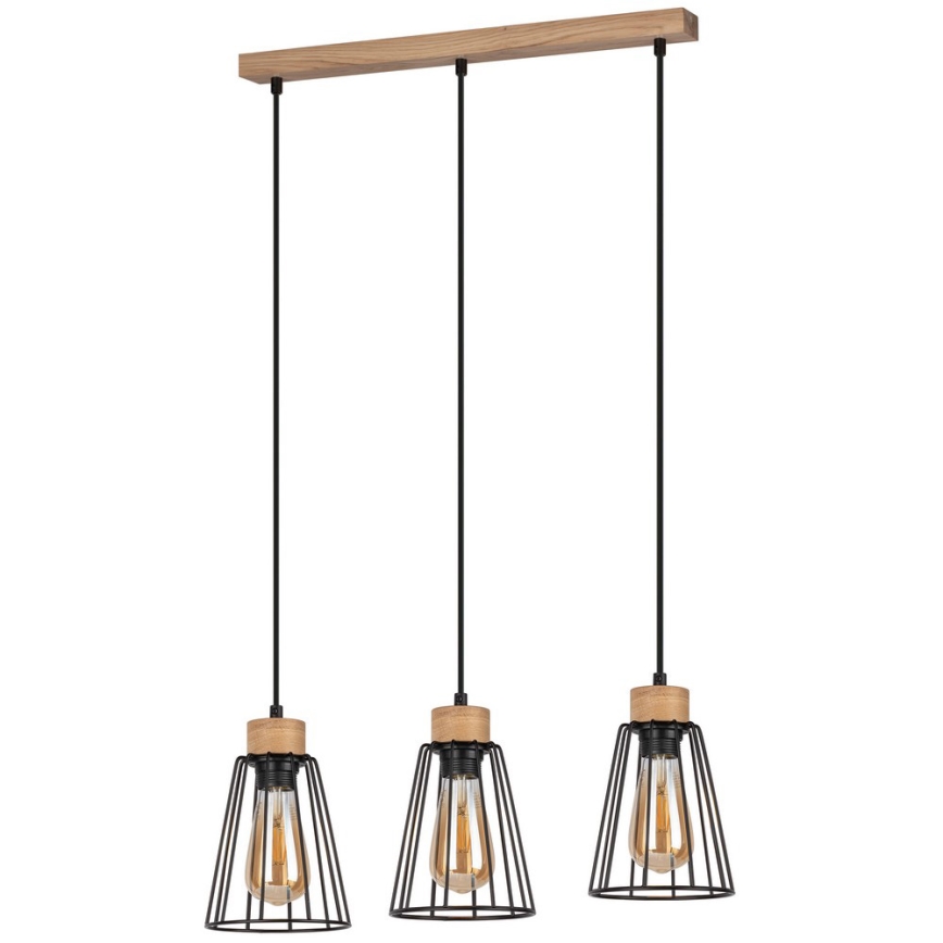 Spot-Light - Lámpara colgante ORAZIO 3xE27/60W/230V roble
