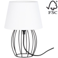 Spot-Light - Lámpara de mesa MANGOO 1xE27/40W/230V blanco/negro – Certificado FSC