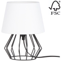 Spot-Light - Lámpara de mesa MANGOO 1xE27/40W/230V blanco/negro - Certificado FSC