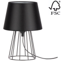 Spot-Light - Lámpara de mesa MANGOO 1xE27/40W/230V negro - Certificado FSC