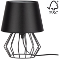 Spot-Light - Lámpara de mesa MANGOO 1xE27/40W/230V negro - Certificado FSC