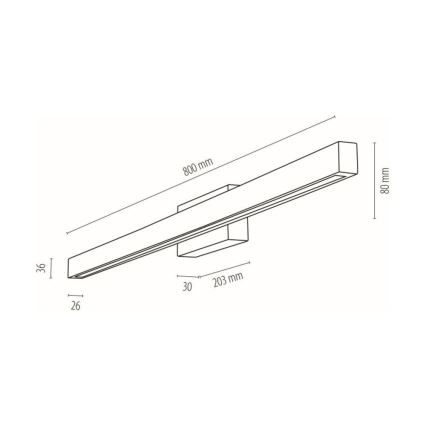 Aplique LED de baño AQUAVIVA LED/12W/230V 80 cm IP44 roble