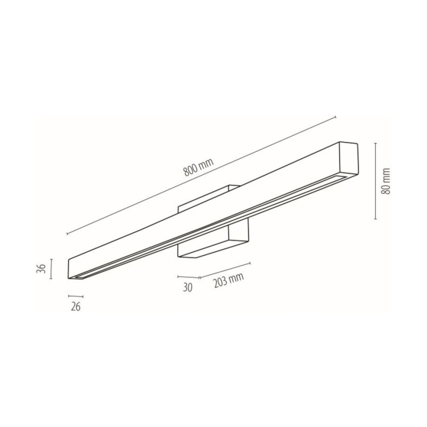 Aplique LED de baño AQUAVIVA LED/12W/230V 80 cm IP44 roble