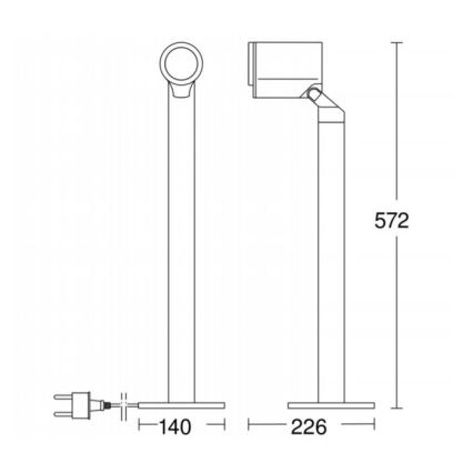 STEINEL 058661 - Lámpara de exterior LED con sensor SPOT WAY 1xGU10/7W/230V IP44