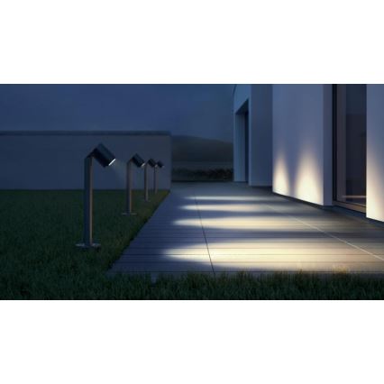 Steinel 058678 - Lámpara LED de exterior con sensor crepuscular SPOT WAY 1xGU10/7,86W/230V IP44 antracita