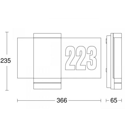 Steinel 067205 - Número de casa LED con sensor L270SC LED/7,8W/230V IP44