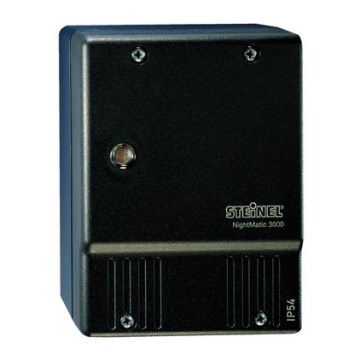 STEINEL 550516 - Interruptor crepuscular NightMatic 3000 Vario negro IP54