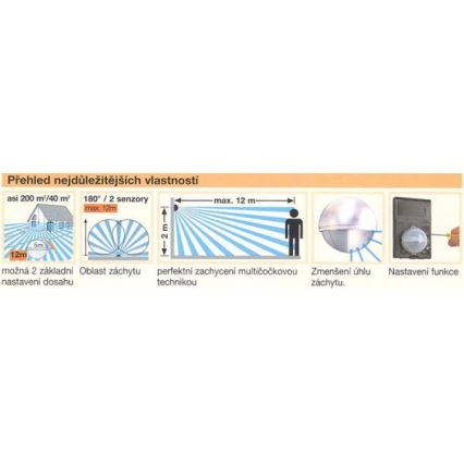 STEINEL 603212 - Sensor de movimiento exterior IS 180-2 blanco IP54