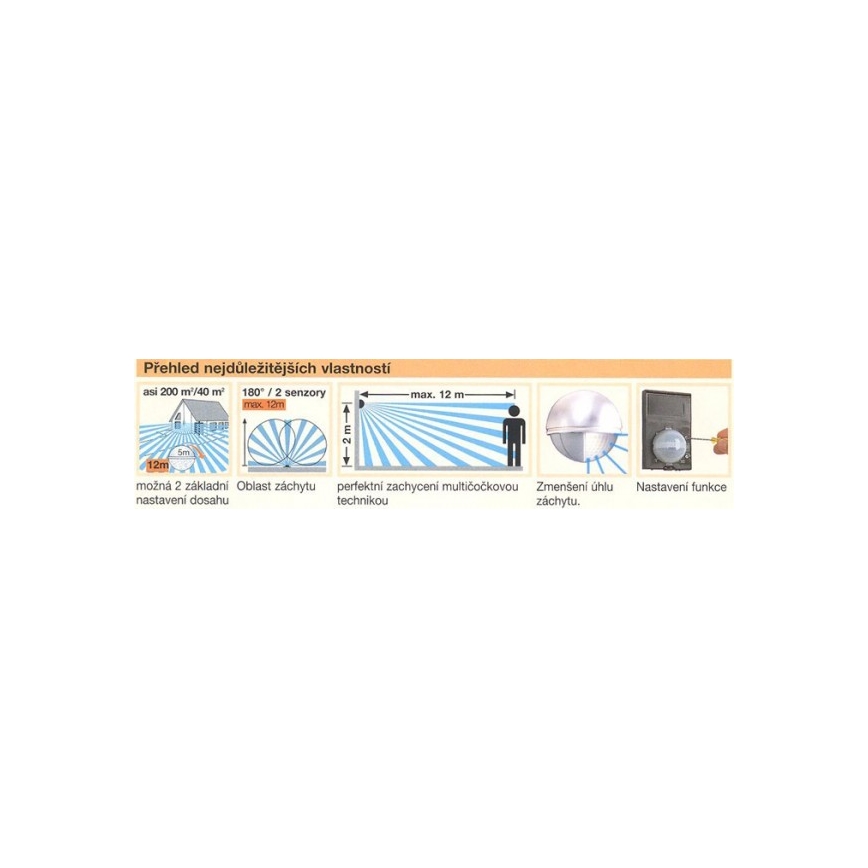 STEINEL 603212 - Sensor de movimiento exterior IS 180-2 blanco IP54