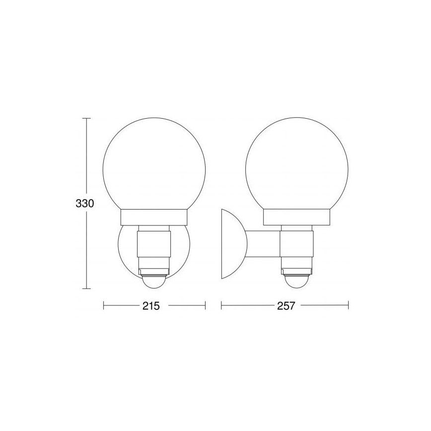Steinel 657413 - Lámpara de pared con sensor para exteriores L 115 S 1xE27/60W/230V IP44