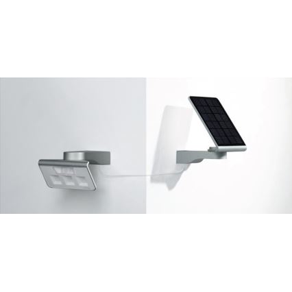 STEINEL 671013 - Proyector solar LED XSolar L-S 1,2W/LED plata IP44 2500 mAh