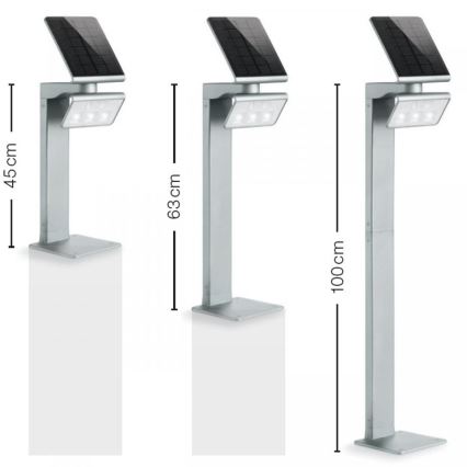 STEINEL 671211 -  Reflector LED con sensor solar XSolar GL-S 0,5W/LED plata IP44