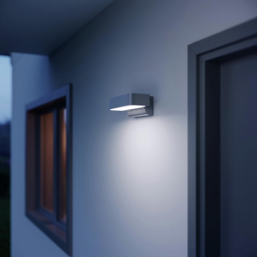 STEINEL 87555 - Aplique LED de exterior con sensor L 800 SC LED/7,5W/230V IP44 plata