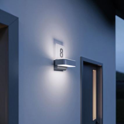 STEINEL 87579 - Número de casa LED con sensor L 820 SC LED/9,8W/230V IP44