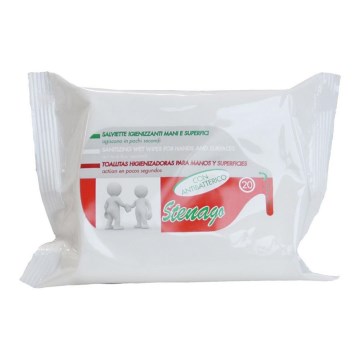 Stenago - Toallitas húmedas antibacterianas 20 uds