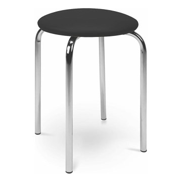 Taburete CHICO 47x41 cm negro/cromo brillante