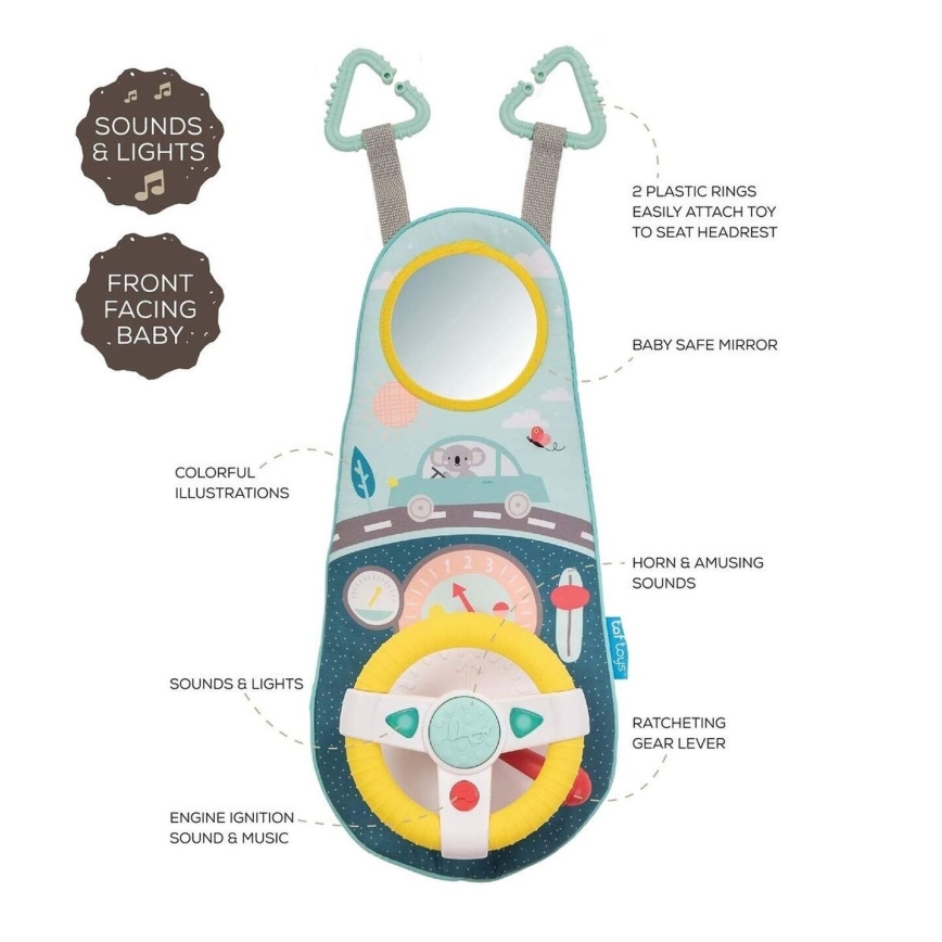 Taf Toys - Juguete de volante para coche Koala 2xAA
