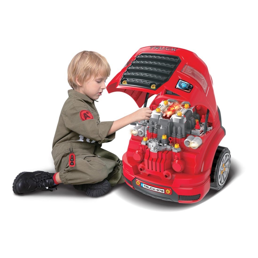 Taller de coches para niños rojo