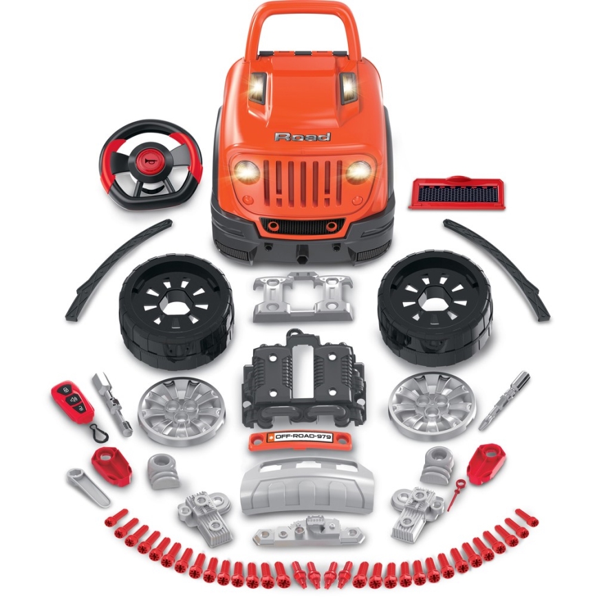 Taller de reparación de coches para niños 3xAAA + 1xCR2025 naranja/gris