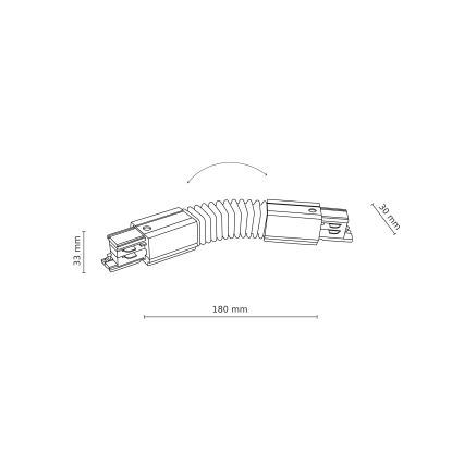 Tapa de extremo del sistema de riel trifásico TRACER flexible blanco