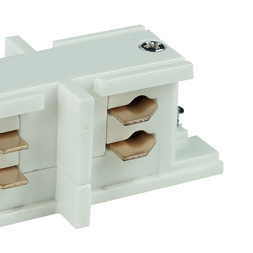 Tapa de extremo del sistema de riel trifásico TRACER recto blanco