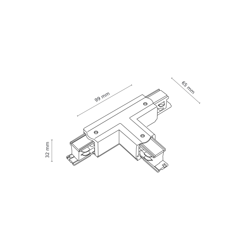 Tapa de extremo del sistema de riel trifásico TRACER T - Conector blanco