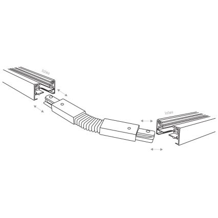 Tapa de extremo para riel monofásico TRACER flexible blanco