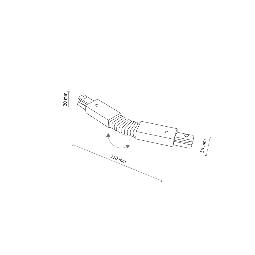 Tapa de extremo para riel monofásico TRACER flexible blanco