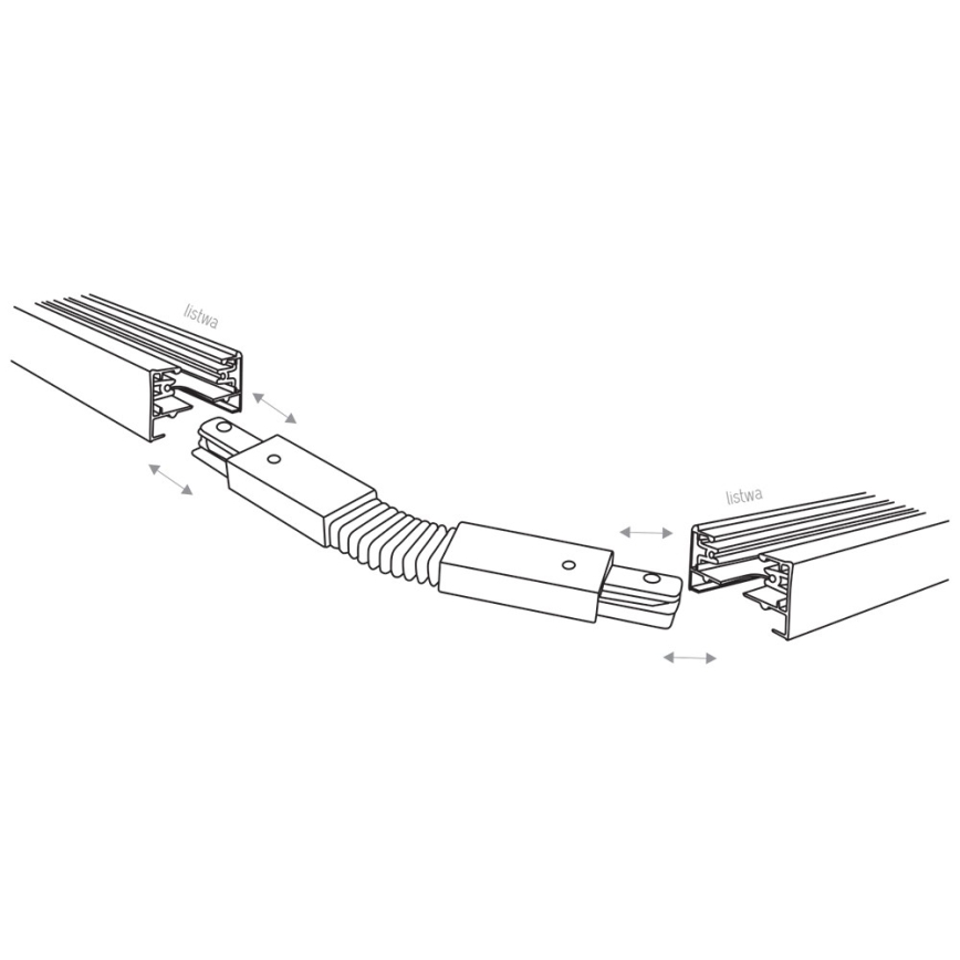 Tapa de extremo para riel monofásico TRACER flexible negro