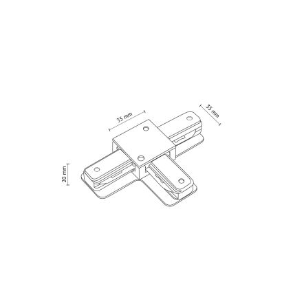 Tapa de extremo para riel monofásico TRACER T-Conector negro