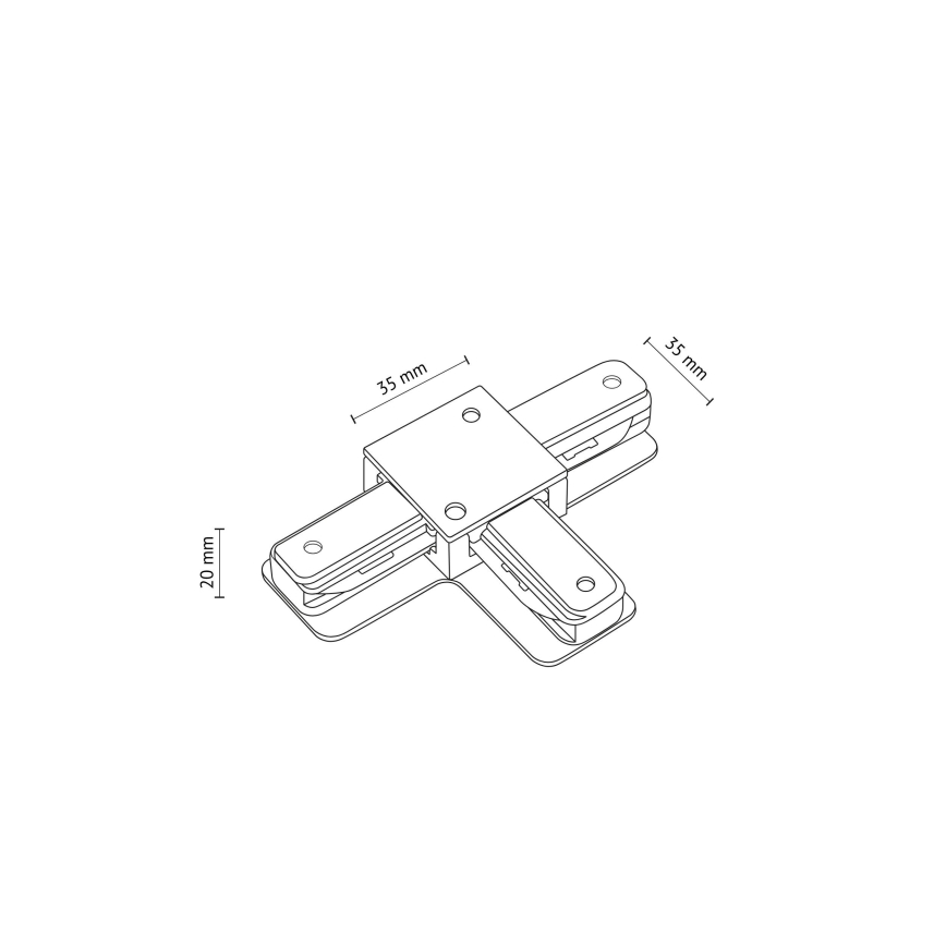 Tapa de extremo para riel monofásico TRACER T-Conector negro
