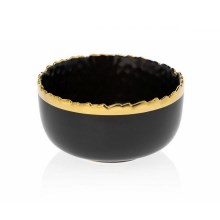 Taza de cerámica KATI 11,5 cm negro/dorado
