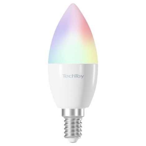 TechToy - Bombilla LED RGB inteligente regulable E14/4,4W/230V 2700-6500K Wi-Fi