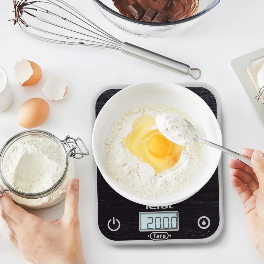 Tefal - Balanza de cocina OPTISS 2xAAA negro