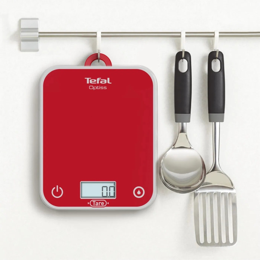 Tefal - Balanza de cocina OPTISS 2xAAA rojo