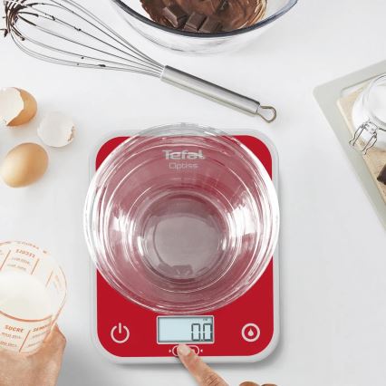 Tefal - Balanza de cocina OPTISS 2xAAA rojo