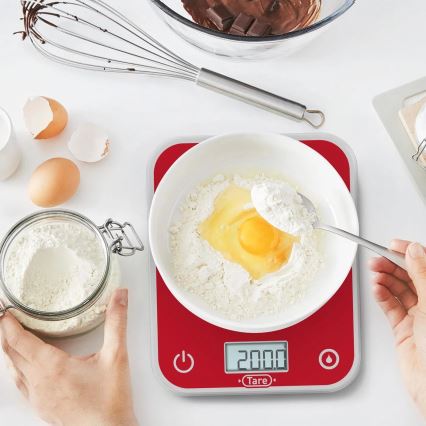 Tefal - Balanza de cocina OPTISS 2xAAA rojo