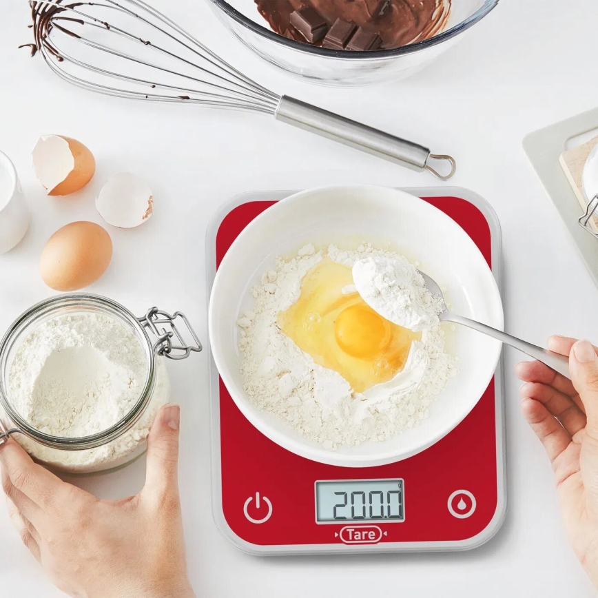 Tefal - Balanza de cocina OPTISS 2xAAA rojo