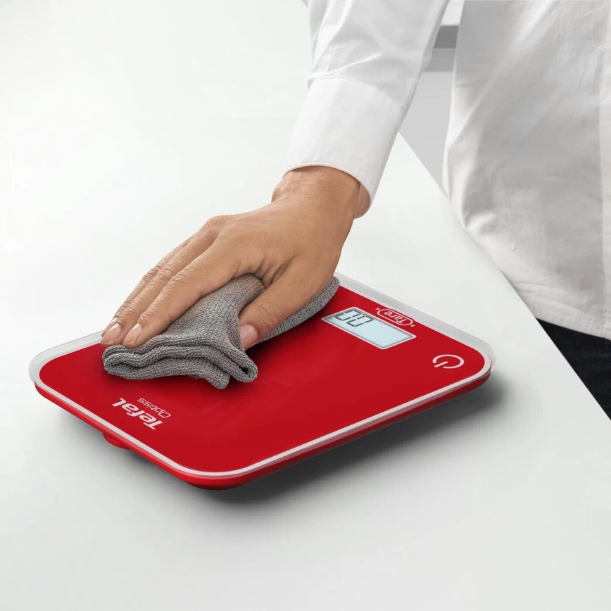 Tefal - Balanza de cocina OPTISS 2xAAA rojo