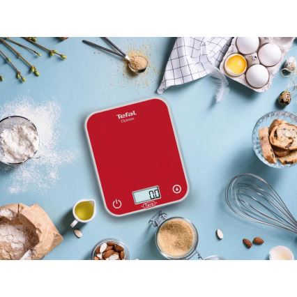 Tefal - Balanza de cocina OPTISS 2xAAA rojo