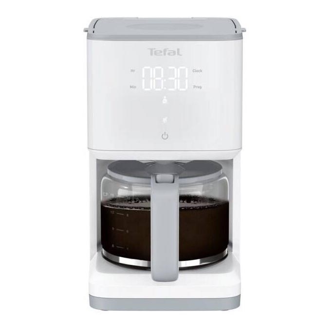 Tefal - Cafetera de goteo con pantalla LCD SENSE 1000W/230V blanco