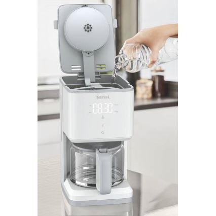 Tefal - Cafetera de goteo con pantalla LCD SENSE 1000W/230V blanco