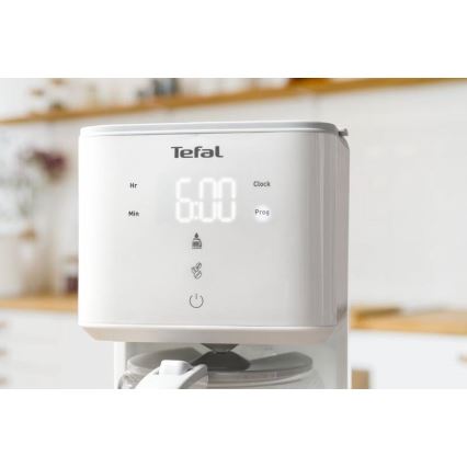 Tefal - Cafetera de goteo con pantalla LCD SENSE 1000W/230V blanco